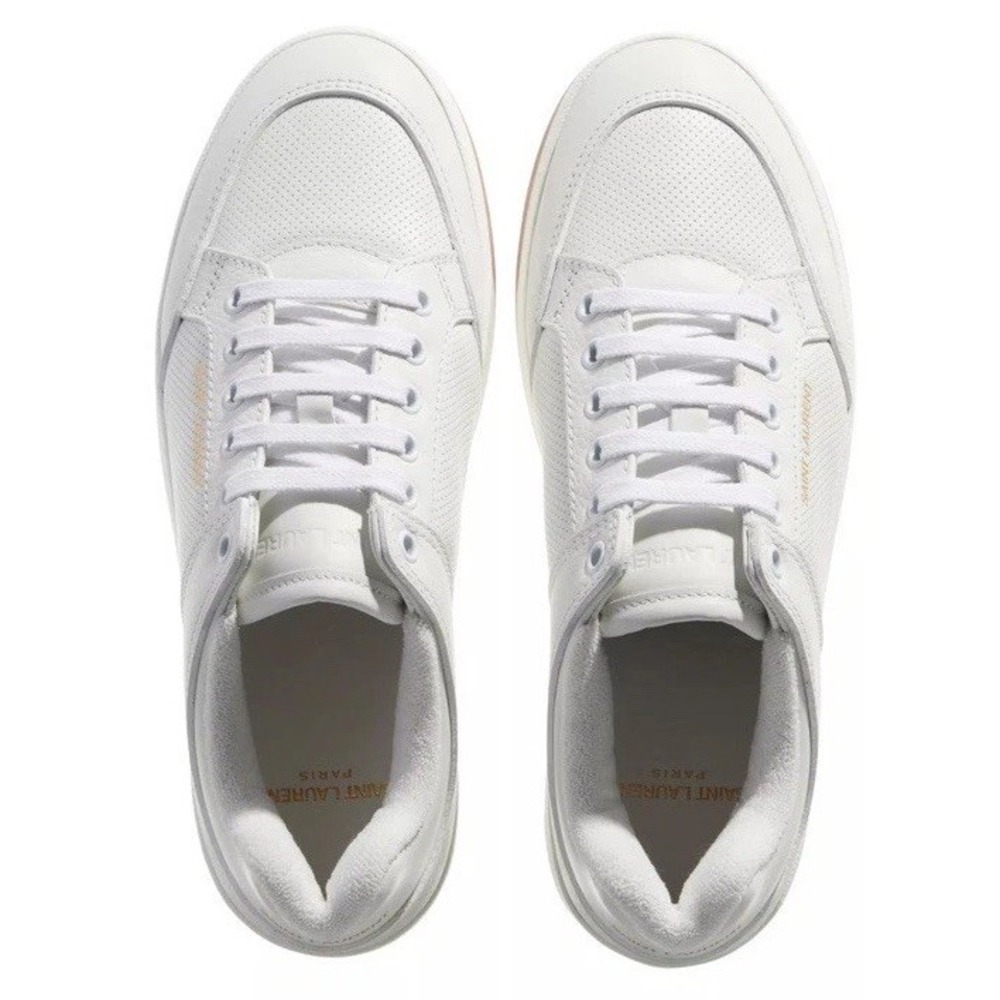 Saint Laurent SL61 Low Top Leather Sneaker White Women's Size‎ 40 NEW - Picture 9 of 16